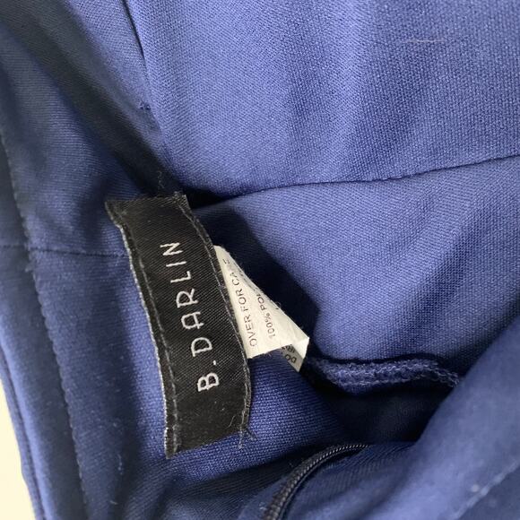 Sheer Navy Formal Maxi Dress B. Darlin – Beaded Waist, Size 2 Sheer Overlay - Picture 6 of 6